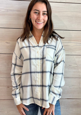 River Plaid Button Up Top