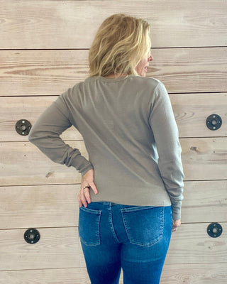 Z Supply Hazy Cotton Layer Sweater in Taupe