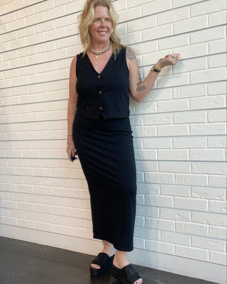 Gali Black Midi Skirt