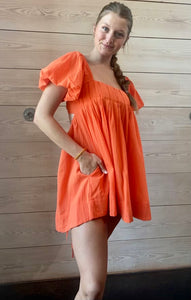 Tangerine Babydoll Dress