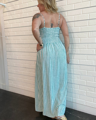 Bayside Stripe Linen Maxi Dress