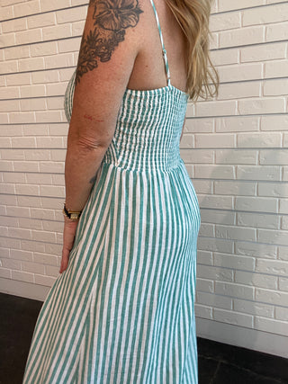 Bayside Stripe Linen Maxi Dress