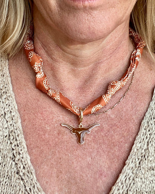 Texas Longhorns Logo Bandana Scarf Necklace