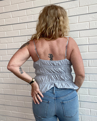 Lorenzo Pinstripe Poplin Tank