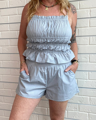 Lorenzo Pinstripe Poplin Tank