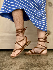 Soda Pop Tan Lace Up Sandals