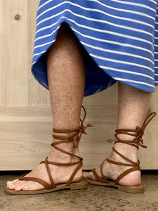 Soda Pop Tan Lace Up Sandals