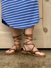 Load image into Gallery viewer, Soda Pop Tan Lace Up Sandals