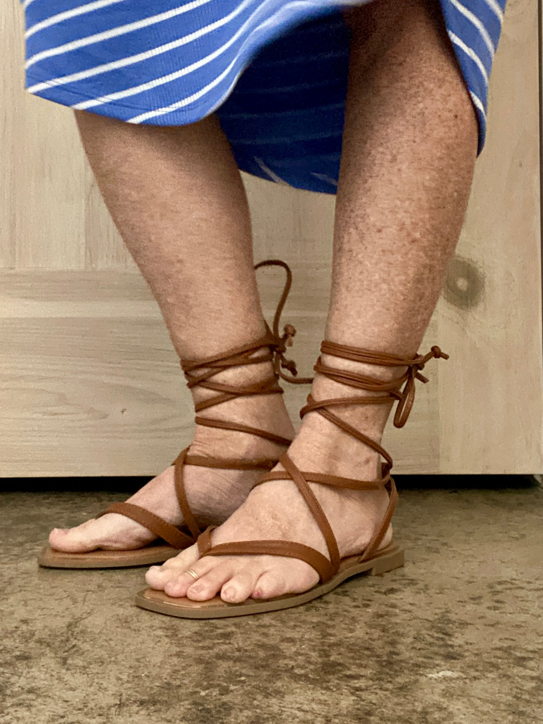 Soda Pop Tan Lace Up Sandals