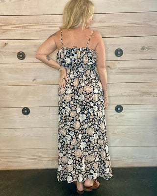 Saltwater Luxe Black Floral Ruffle Dress