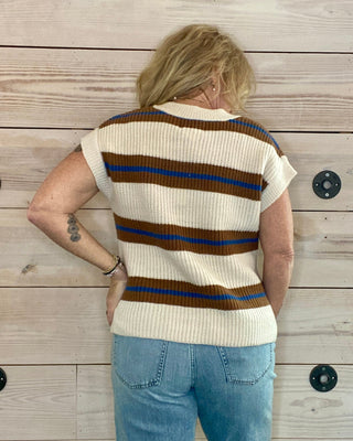 Saltwater Luxe Natural Striped Sweater Vest