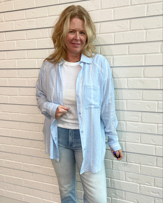 The Perfect Line Top in Blue Light