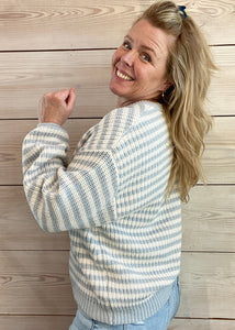 Leilani Sky Blue Striped Sweater