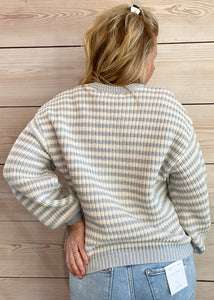 Leilani Sky Blue Striped Sweater