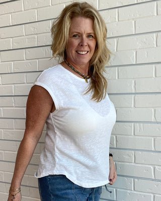Sol Slub White Tank