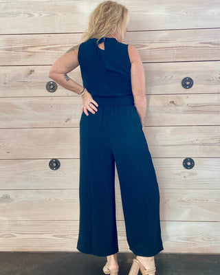 Bowie Sleeveless Jumpsuit with Waist Tie