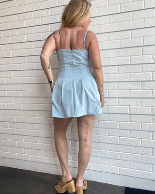 Light Blue Strappy Mini Dress