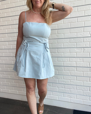 Light Blue Strappy Mini Dress