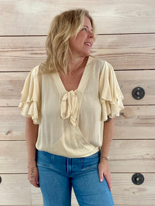 Crinkle Ruffle Top