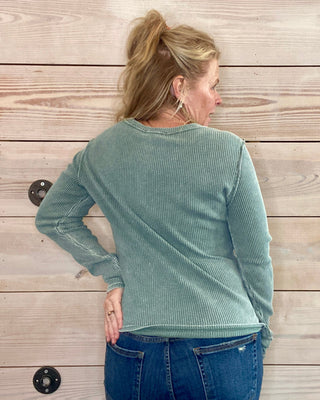 Z Supply Fitted Waffle Mini Thermal - Hunter Green