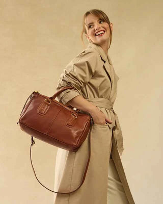 Expedition Satchel Bag - Patina Brown Leather