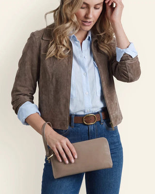Jett Leather Wristlet | Zip Around Leather Wristlet