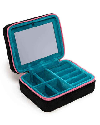 Velvet Jewelry Zip Case / Organizer - "Mixtape" Cassette