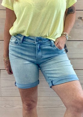 Catherine Mid Rise Roll Up Shorts
