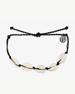Knotted Cowrie Bracelet in Black