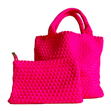 Load image into Gallery viewer, Lily Woven Neoprene Tote with Pouch