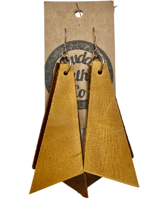 Long Two Tone Angle Earrings