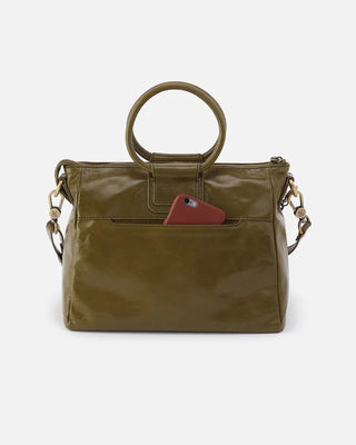 Sheila Medium Olive Satchel with a Charm