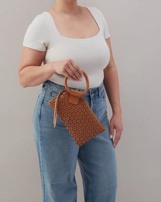 Sable Wristlet Bag - Canyon Petal Sun-Perf Leather