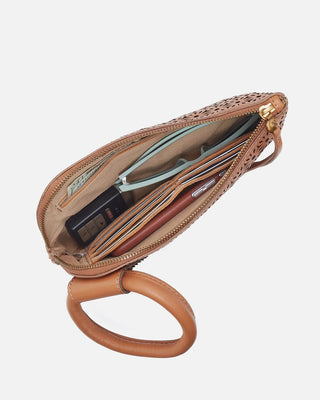 Sable Wristlet Bag - Canyon Petal Sun-Perf Leather