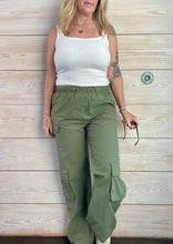Load image into Gallery viewer, Olive Cargo Parachute Pants