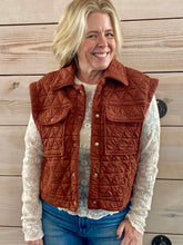 Load image into Gallery viewer, Rust color quilted vest