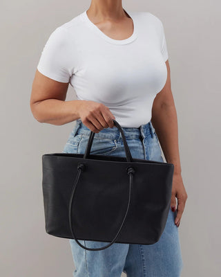 Softie Tote in Pebble Black Leather