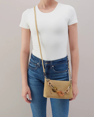 Darcy Crossbody with Charm in Suede Leather | Twilight Fern