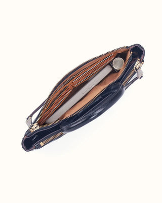 Sable Crossbody in Navy with inside pockets