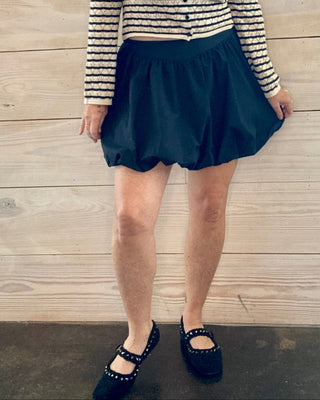 Saltwater Luxe Black Bubble Mini Skirt