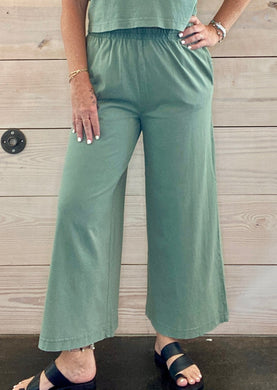 Scout Jersey Flare Pant in Palm Green