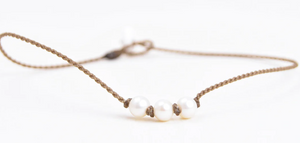 White Pearl Tiny Triple Anklet