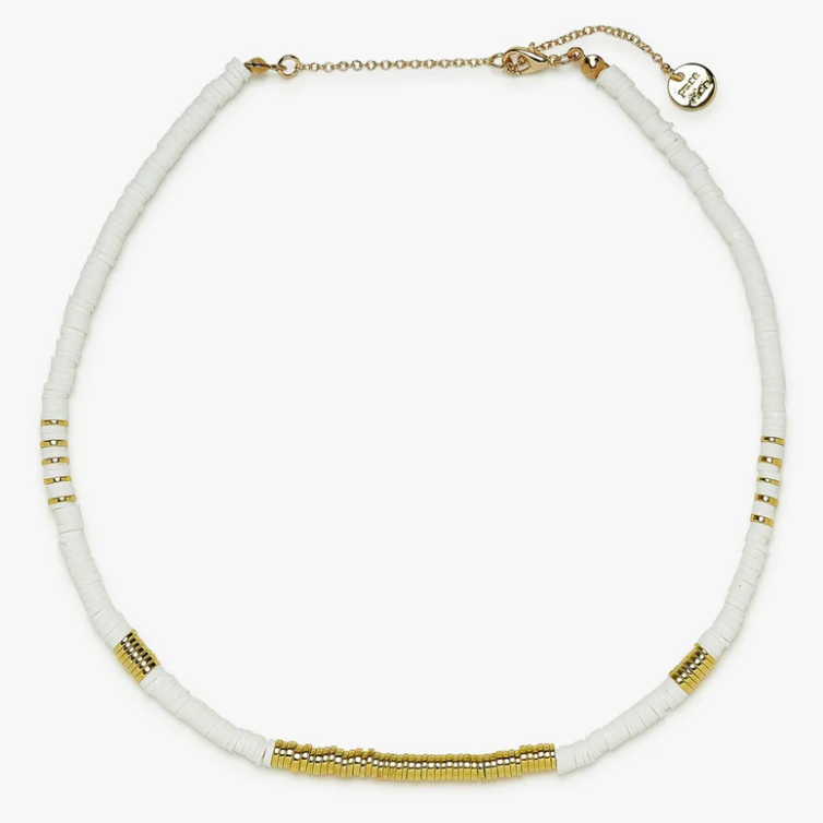 Gold and White Pisa Choker Necklace