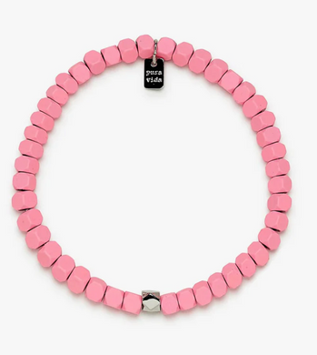 Pink Coated Hematite Bracelet