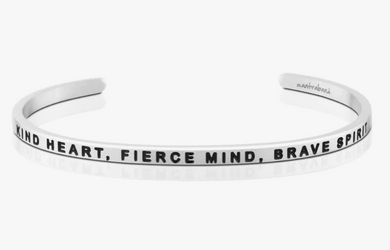Kind Heart, Fierce Mind, Brave Spirit Bracelet - Silver