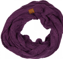 Load image into Gallery viewer, C.C. Cable Knit Infinity Scarf