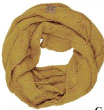 Load image into Gallery viewer, C.C. Cable Knit Infinity Scarf