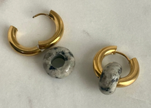 Load image into Gallery viewer, Natural Stone Hoop Earrings