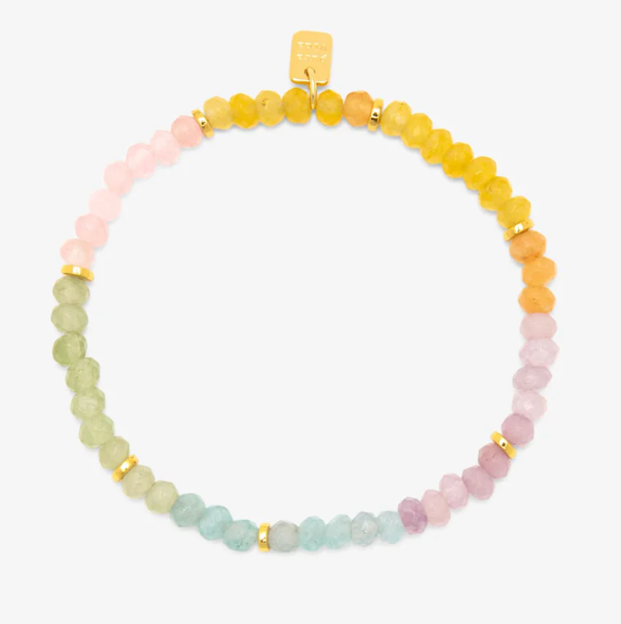 Ombre Rainbow Bead Stretch Bracelet