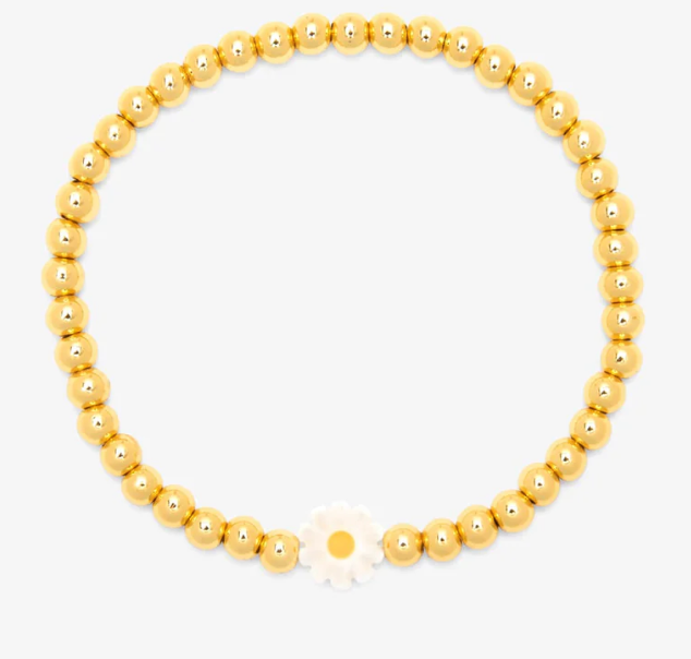 Daisy Ball Bead Stretch Bracelet